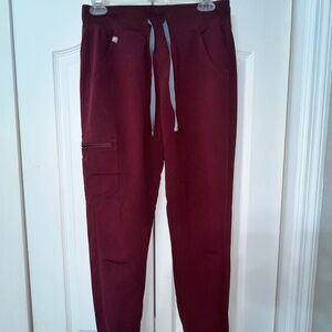 Figs Zamora Jogger Scrub Pants XS - Burgundy